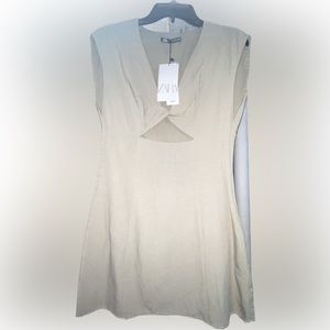 BNWT ZARA Olive Peekaboo Dress